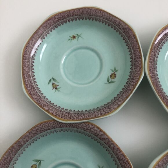 4 Adams Lowestoft Calyx Ware Lowestoft 6” Snack Saucer Plates EUC Vintage 1920s - Picture 3 of 10